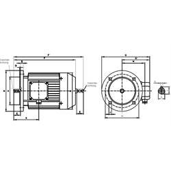 Drehstrom-Normmotor SM/I 230/400V 50Hz 4kW ca. 2920 /min. Baugröße 112 M-T Bauform B5 Effizienzklasse IE3 (Betriebsanleitung im Internet unter www.maedler.de im Bereich Downloads), Technische Zeichnung